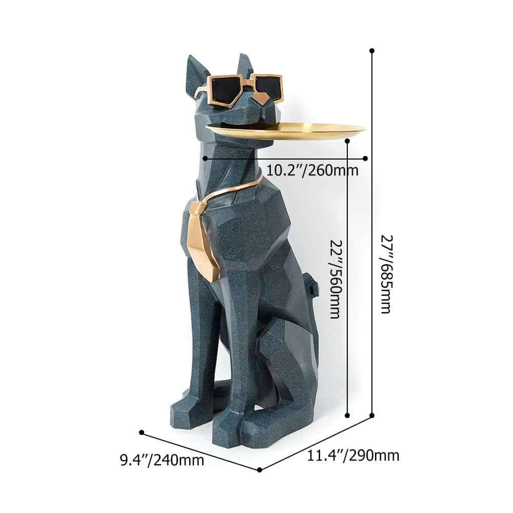 Modern Resin Dog-Shaped Side Table With Tissue Storage Dimensions