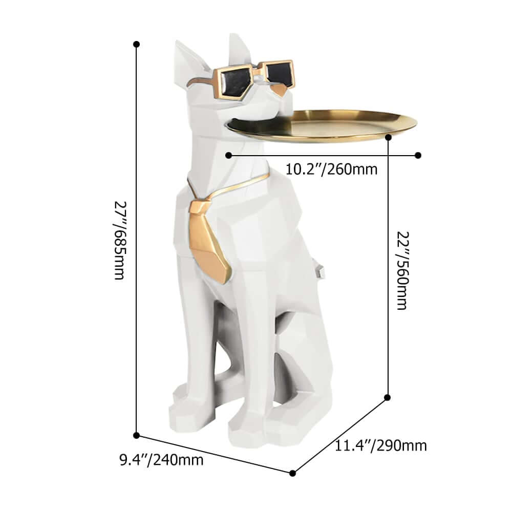 Modern Resin Dog-Shaped Side Table With Tissue Storage Dimensions