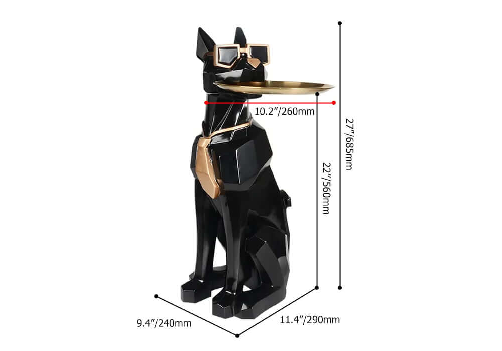 Modern Resin Dog-Shaped Side Table With Tissue Storage Dimensions