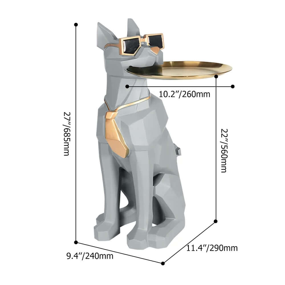 Modern Resin Dog-Shaped Side Table With Tissue Storage Dimensions