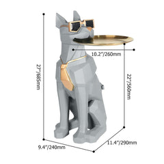 Modern Resin Dog-Shaped Side Table With Tissue Storage Dimensions
