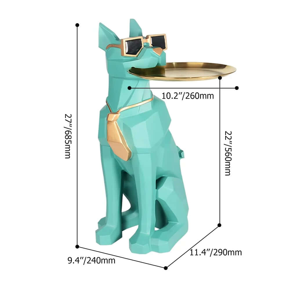 Modern Resin Dog-Shaped Side Table With Tissue Storage Dimensions