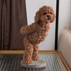 Modern Resin Dog Wine Bottle Rack, Brown, No Assembly Needed