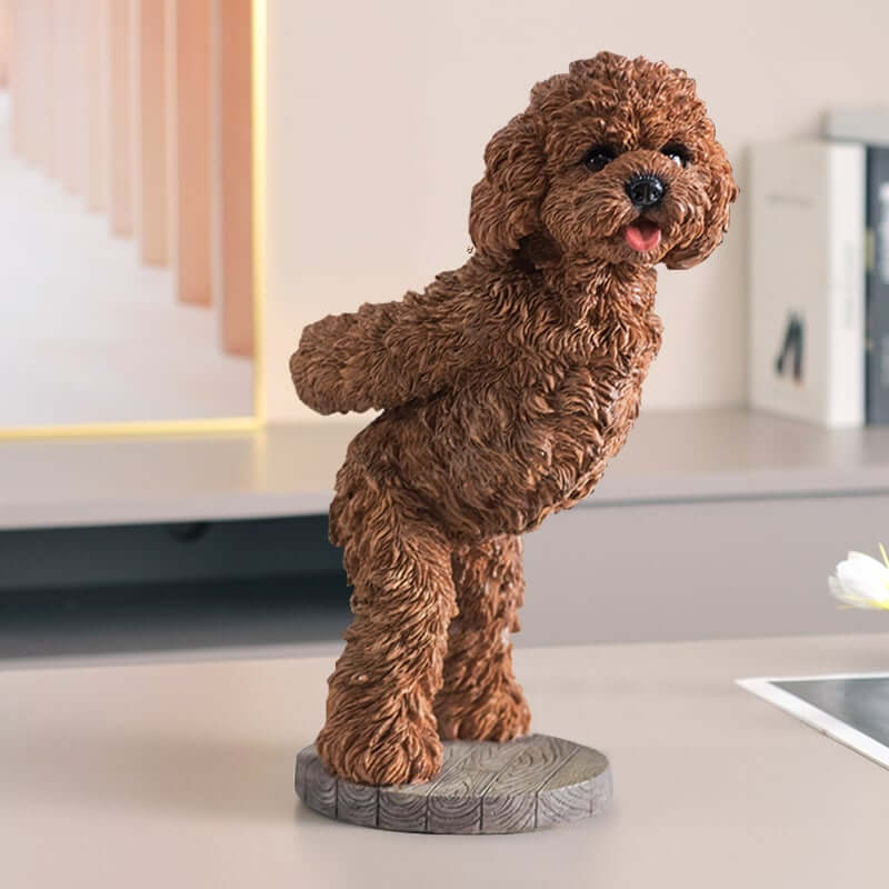 Modern Resin Dog Wine Bottle Rack, Brown, No Assembly Needed