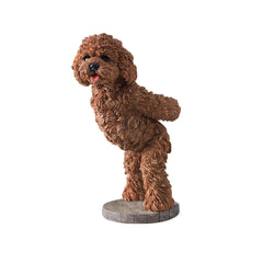 Modern Resin Dog Wine Bottle Rack, Brown, No Assembly Needed