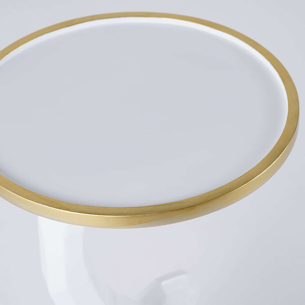 Modern Resin Elephant Side Table - White and Gold Finish