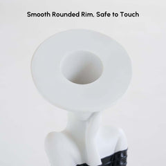 Modern Resin Floral Arrangement with Artificial Roses and Sculptural Vase