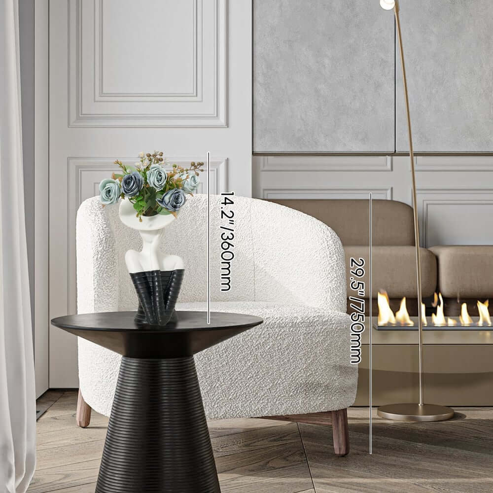 Modern Resin Floral Arrangement with Artificial Roses and Sculptural Vase Dimensions