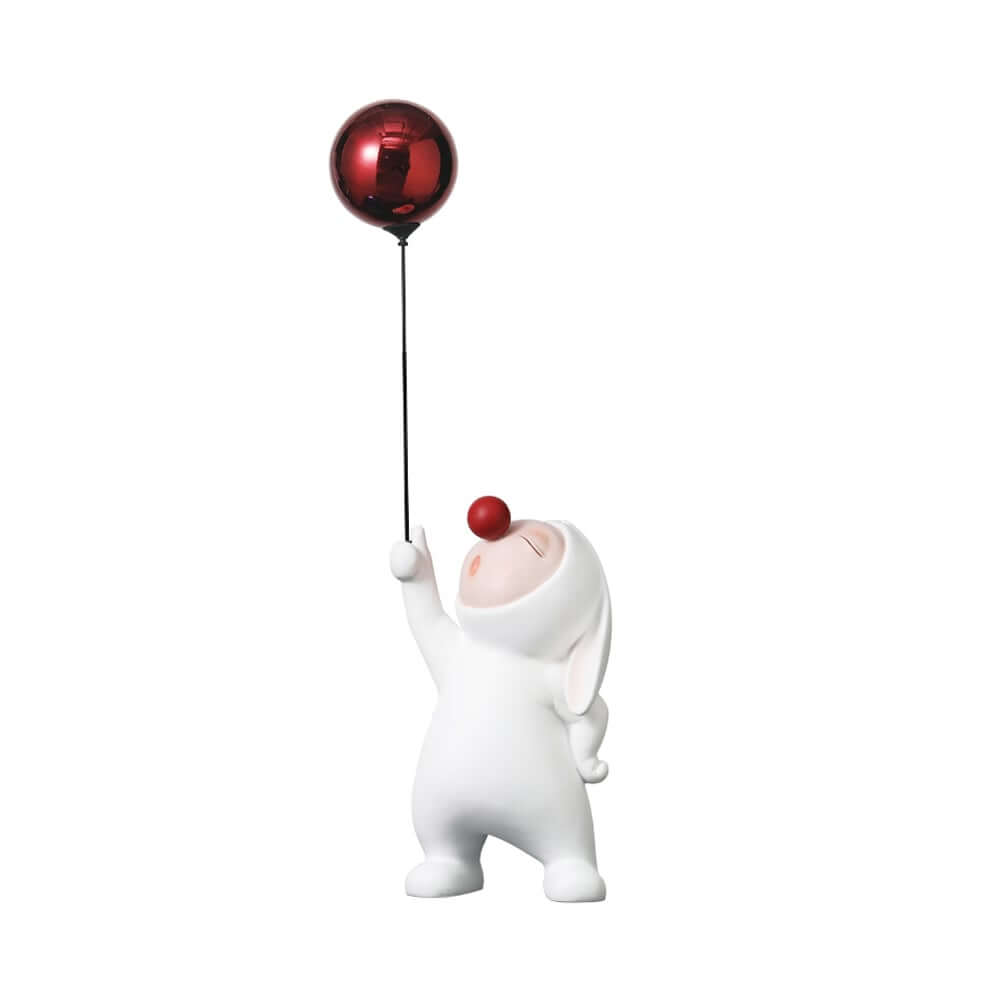 Modern Resin Home Sculpture with Balloon and Rabbit Design