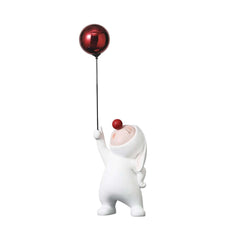 Modern Resin Home Sculpture with Balloon and Rabbit Design