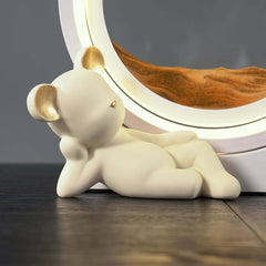 Modern Resin LED Round Sand Art Lamp with 360 Rotating Design