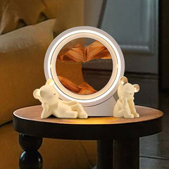 Modern Resin LED Round Sand Art Lamp with 360 Rotating Design Main Product Image