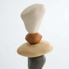 Modern Resin Rock Sculpture – Multi-Color Stacked Stone Floor Accent