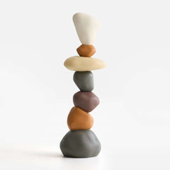 Modern Resin Rock Sculpture – Multi-Color Stacked Stone Floor Accent