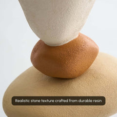 Modern Resin Rock Sculpture – Multi-Color Stacked Stone Floor Accent