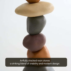Modern Resin Rock Sculpture – Multi-Color Stacked Stone Floor Accent