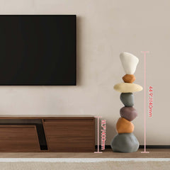 Modern Resin Rock Sculpture – Multi-Color Stacked Stone Floor Accent Dimensions