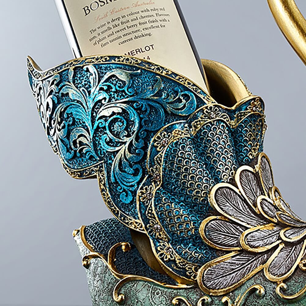Modern Resin Swan Wine Rack - Freestanding Countertop Display