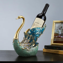 Modern Resin Swan Wine Rack - Freestanding Countertop Display Main Product Image