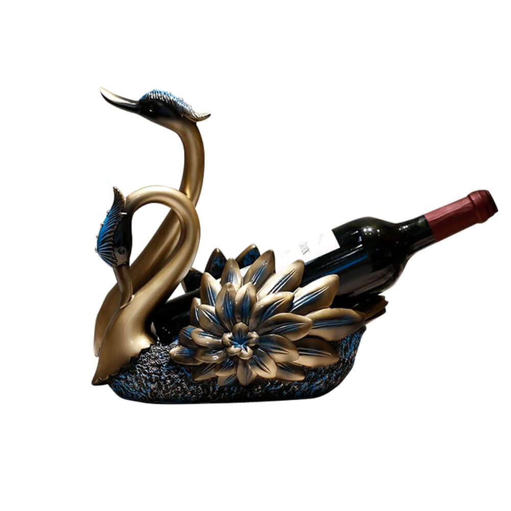 Modern Resin Swan Wine Rack - Multicolor, No Assembly