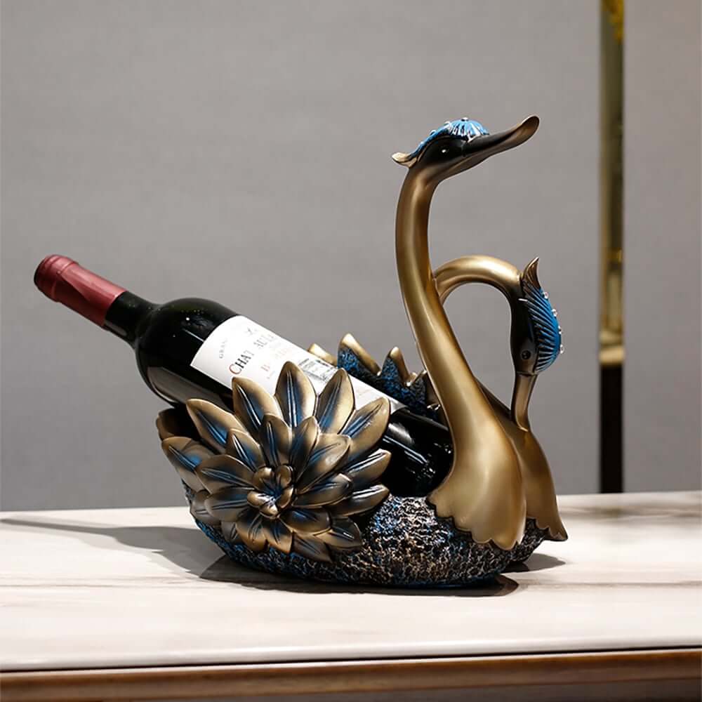Modern Resin Swan Wine Rack - Multicolor, No Assembly