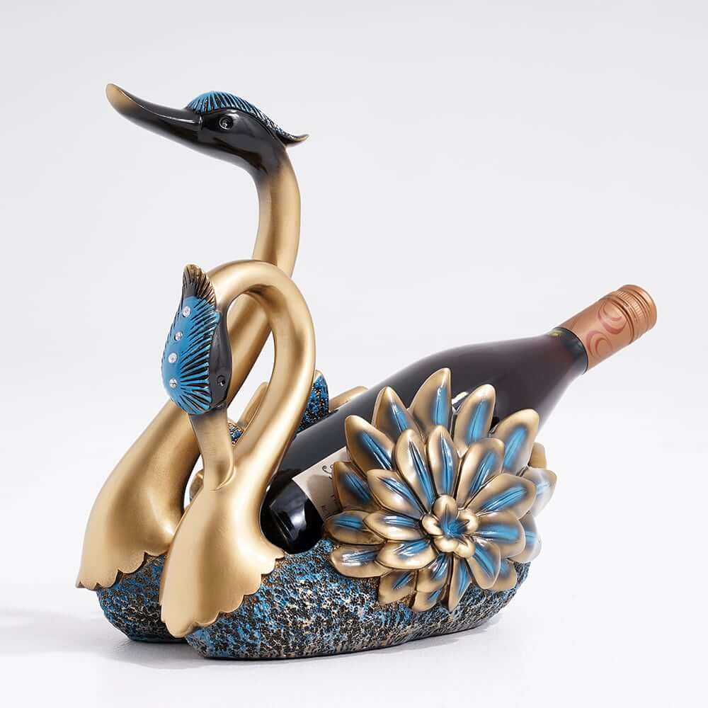 Modern Resin Swan Wine Rack - Multicolor, No Assembly