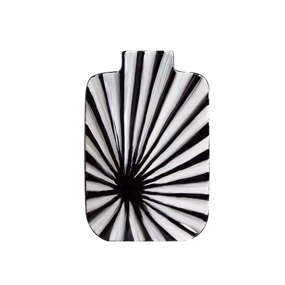 Modern Resin Vase Set with Abstract Black and White Stripes
