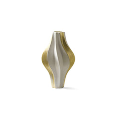 Modern Resin Vase Set with White and Gold Abstract Design