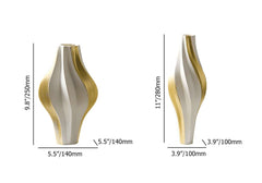 Modern Resin Vase Set with White and Gold Abstract Design Dimensions