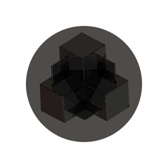Modern Round Acrylic Coffee Table - Black, Abstract Base