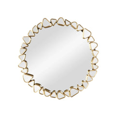 Modern Round and Rectangle Accent Mirror with Gold Resin Frame