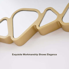 Modern Round and Rectangle Accent Mirror with Gold Resin Frame