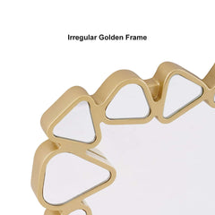 Modern Round and Rectangle Accent Mirror with Gold Resin Frame