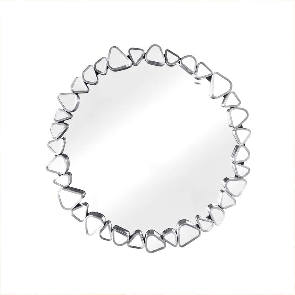 Modern Round and Rectangle Accent Mirror with Gold Resin Frame