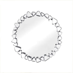 Modern Round and Rectangle Accent Mirror with Gold Resin Frame