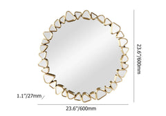 Modern Round and Rectangle Accent Mirror with Gold Resin Frame Dimensions