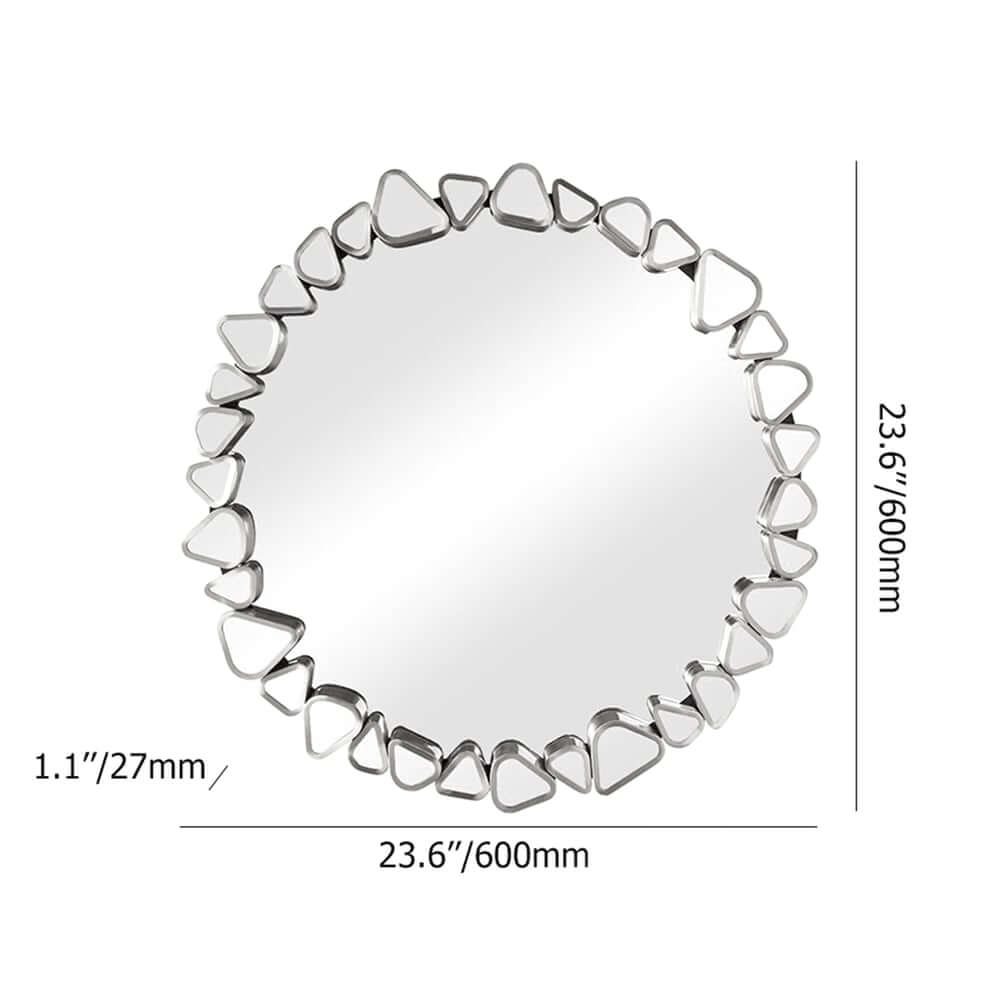 Modern Round and Rectangle Accent Mirror with Gold Resin Frame Dimensions