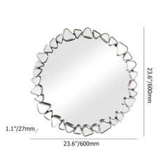 Modern Round and Rectangle Accent Mirror with Gold Resin Frame Dimensions