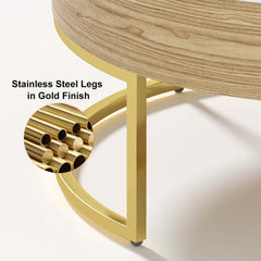 Modern Round Coffee Table Set With Rotatory Drawers