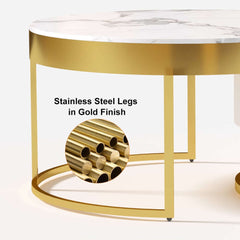 Modern Round Coffee Table Set With Rotatory Drawers