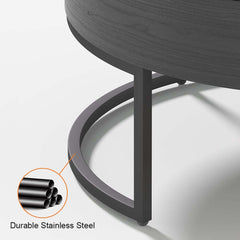 Modern Round Coffee Table Set With Rotatory Drawers