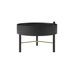 Modern Round Coffee Table With Hidden Storage, Black