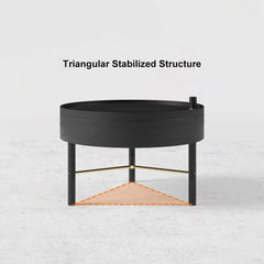 Modern Round Coffee Table With Hidden Storage, Black