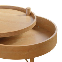 Modern Round Coffee Table With Hidden Storage, Black