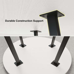 Modern Round Dining Set With Gray Velvet Chairs