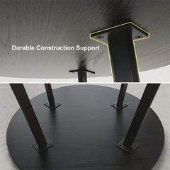 Modern Round Dining Set With Gray Velvet Chairs