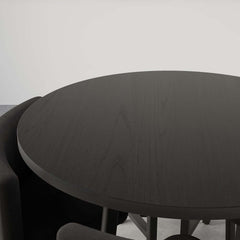 Modern Round Dining Set With Gray Velvet Chairs