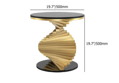 Modern Round Faux Marble End Table With Gold Pedestal Base Dimensions