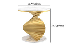 Modern Round Faux Marble End Table With Gold Pedestal Base Dimensions