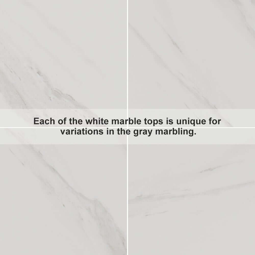 Modern Round Faux Marble Side Table With Gold Frame